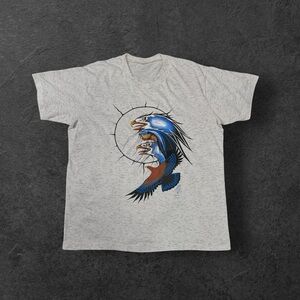 Vintage 90s Native American Eagle Art Single Stitch T-shirt